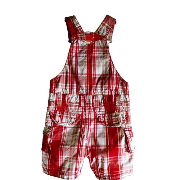 Cadet Rousselle Multiple Pockets Plaid Shortalls 18 Months - Picture 7 of 10